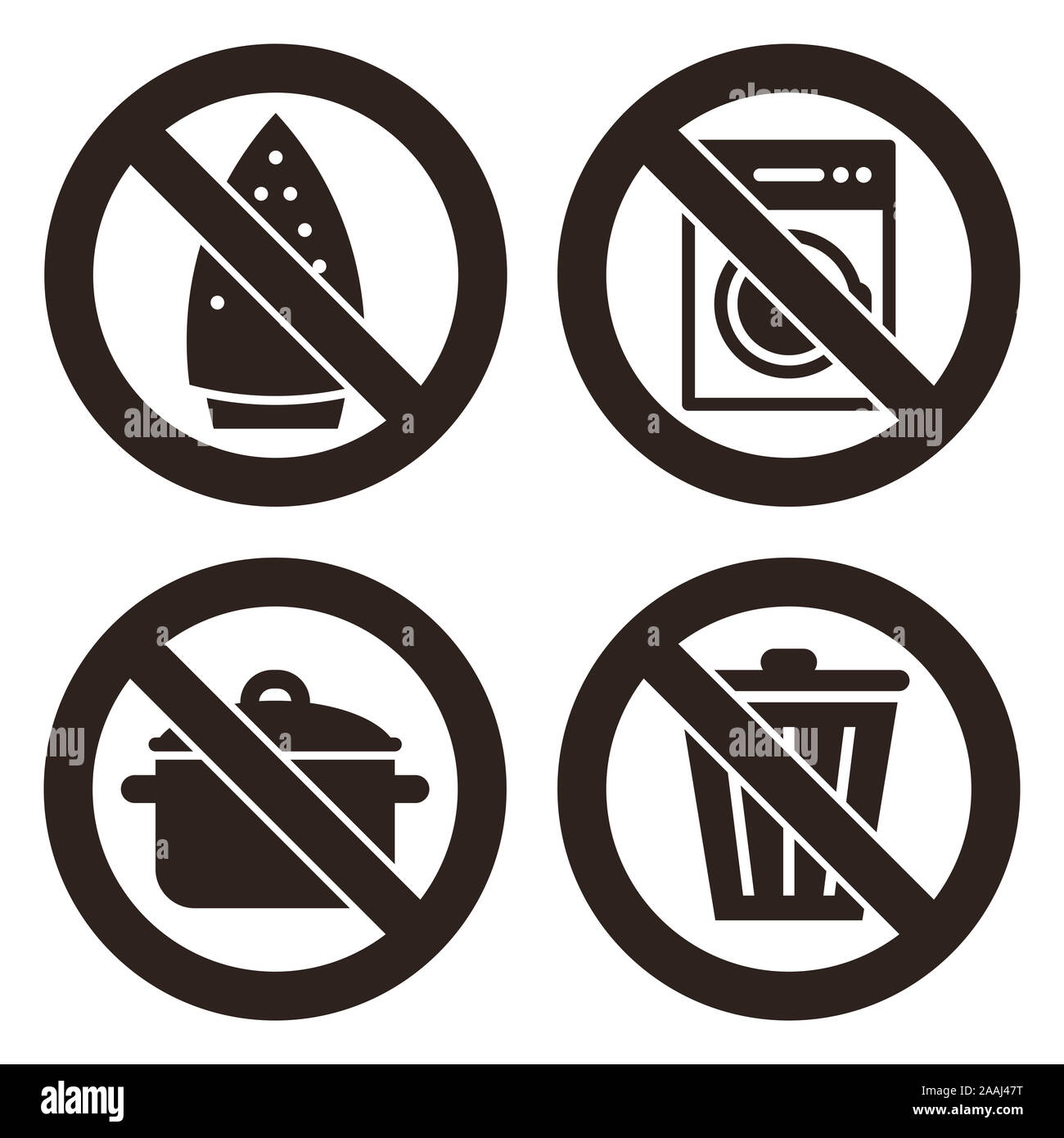 Ironing is not allowed, no washing machine, no cooking and don`t throw